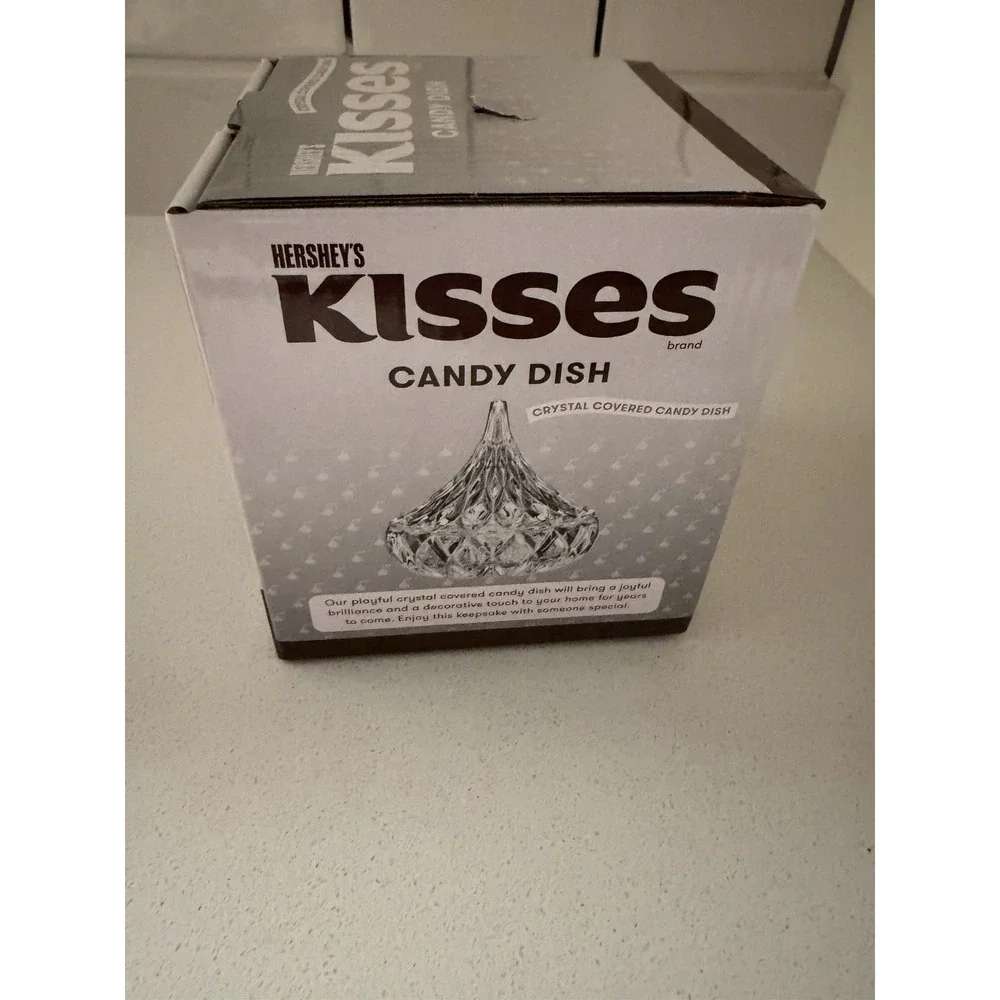 Hershey's Kisses Clear Crystal Covered Candy Dish by Godinger New in Box 5x5